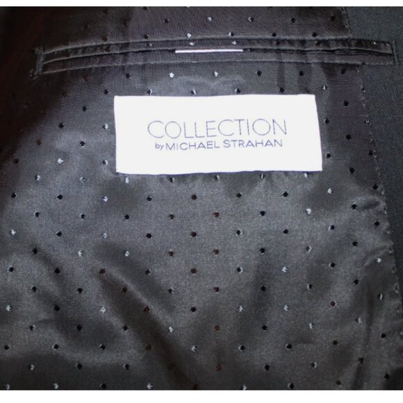 Men's Black Blazer Wool Blend Suit Jacket Button Front Michael Strahan 40 R - Picture 3 of 8